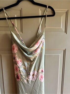 B.Darlin green floral satin maxi - size 10